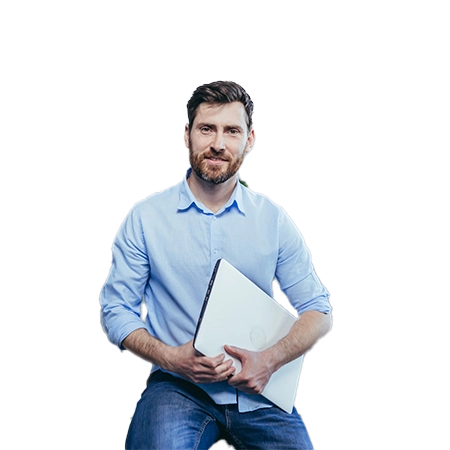 Portrait of man sitting at a desk