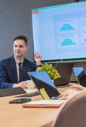 business team meeting with colleague