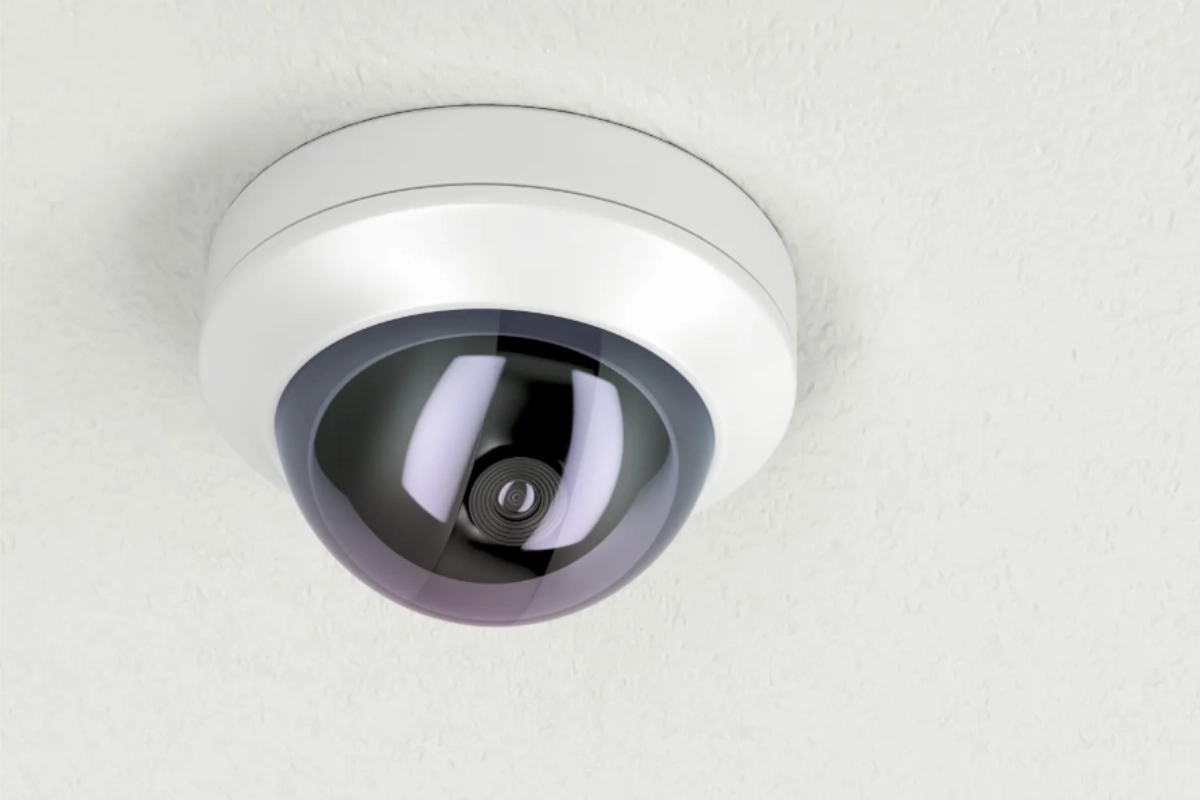 Close up of a surveillance camera