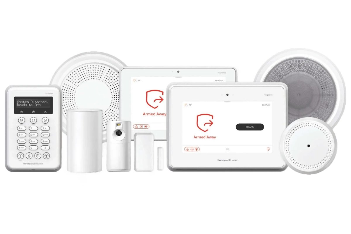 Physical security products displayed together